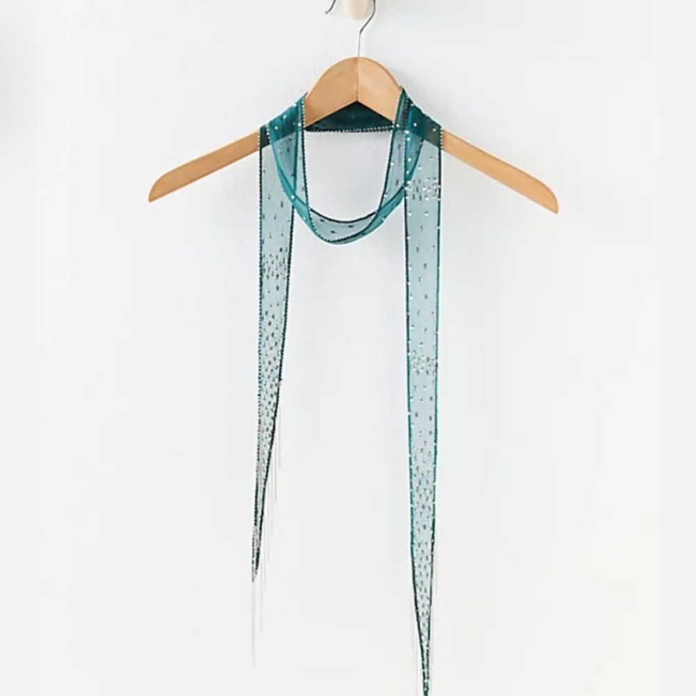 Chan Luu Teal Beaded Scarf